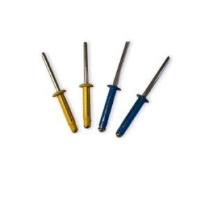 LB Tools Popnagels kentekenplaat | Kentekenplaatnagels set | geel en blauw aluminium (4 st)